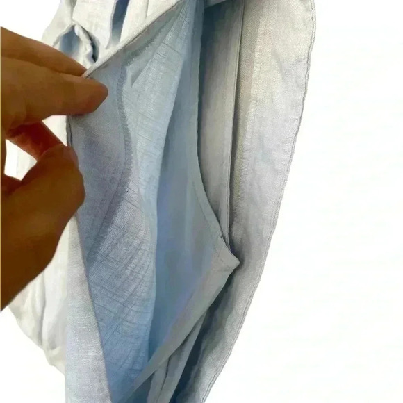 GILLI women’s light blue collar sleeveless with gather detail blouse size L - Picture 6 of 7